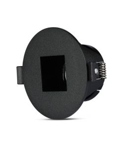 Portafaretto LED da Incasso GU10 con Sezione Quadrata Colore Nero con Interno Nero