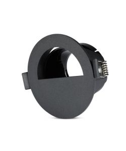 Portafaretto LED da Incasso GU10 con Sezione a Mezza Luna Colore Nero con Interno Nero