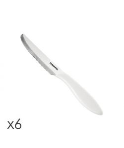Set 6 coltelli da tavola 12 cm bianco