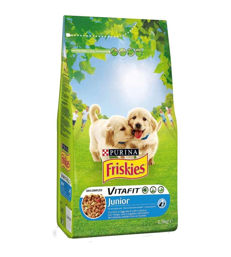 Purina Friskies Crocchette per Cani Junior - Pollo Latte Verdure 1,5kg