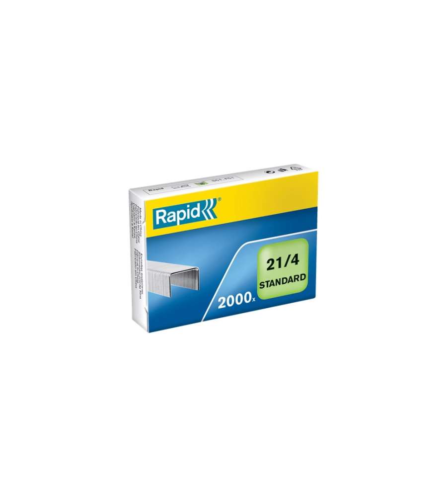 Rapid Punti Metallici Standard 21/4 - Blister 4000 Graffe per Ufficio