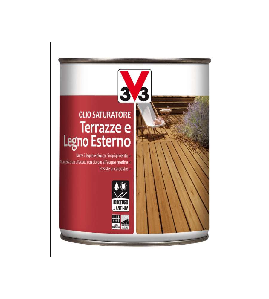 V33 - Saturatore per legno esterno 0,75 L - Alta protezione opaca