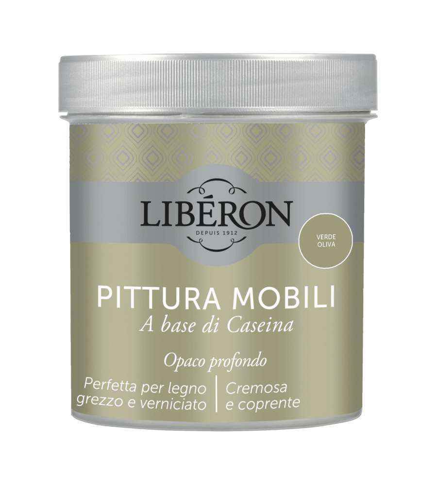 Lib�ron Pittura Mobili Verde Oliva 0,5 L a base di Caseina Cremosa
