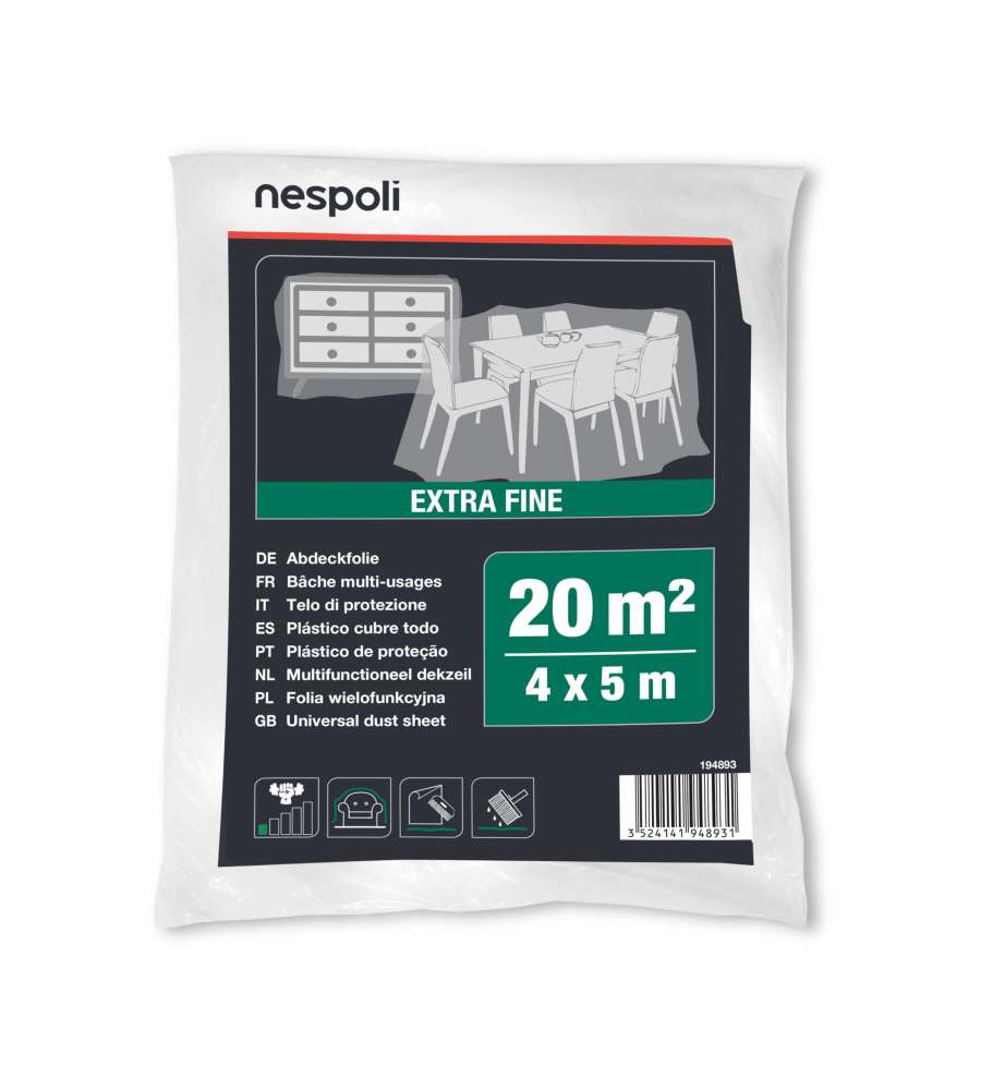 Nespoli Telo Protettivo Extra Leggero Trasparente 4x5 mt - 20mq