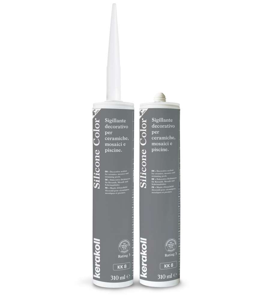 Kerakoll Silicone Color KK8 - Sigillante siliconico Grigio 310ml - Impermeabile e resistente per ceramiche e piscine