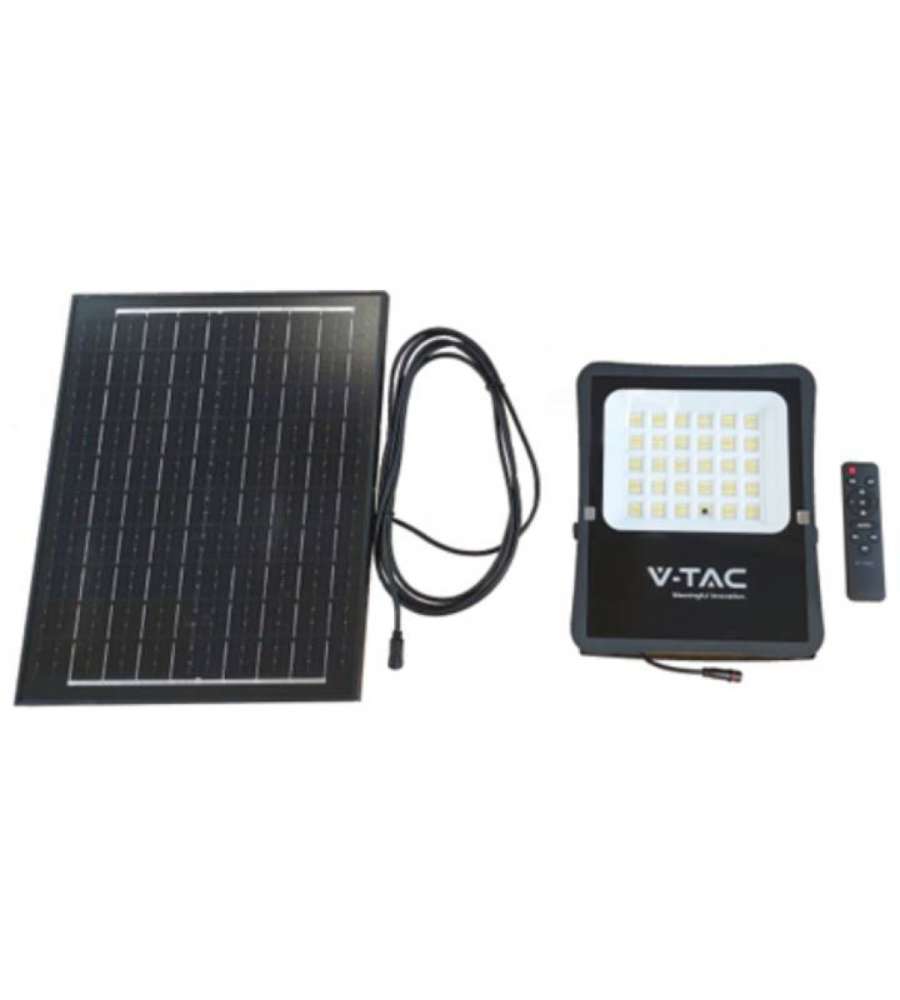 V-TAC Faro LED con Telecomando e Pannello Solare 12W 4000K