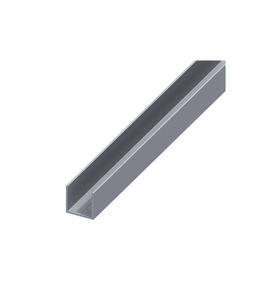 ALFER Profilo a U Alluminio Naturale 7,5x1mm Lunghezza 1m