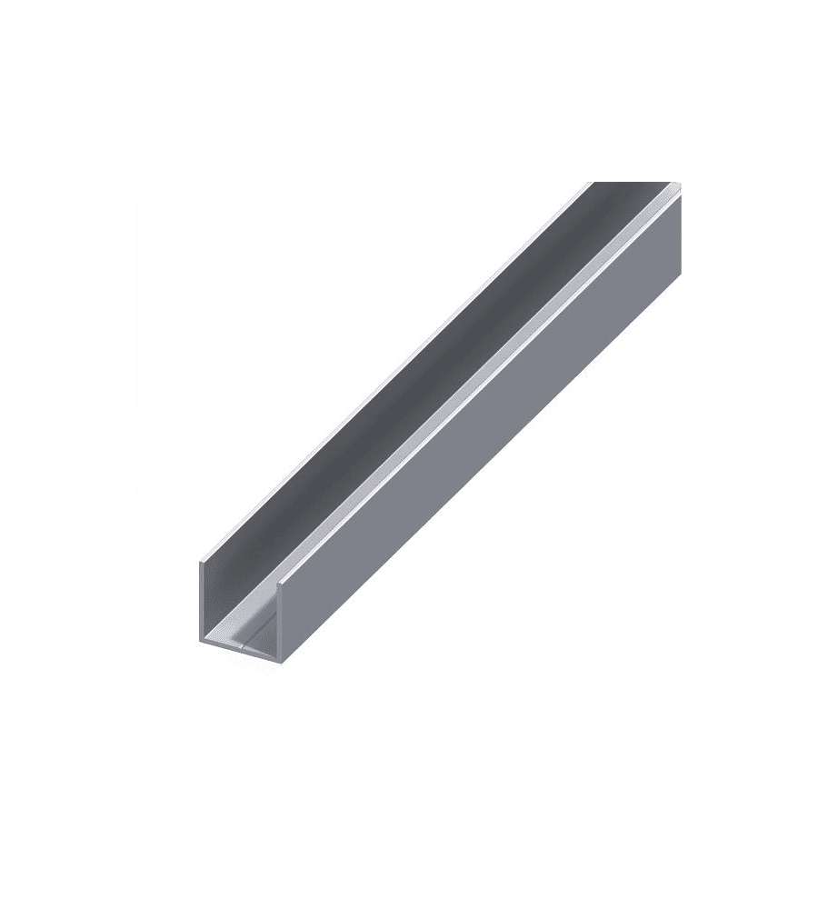ALFER Profilo Quadrato a U Alluminio Naturale 19,5x1,5 mm Lunghezza 1 m