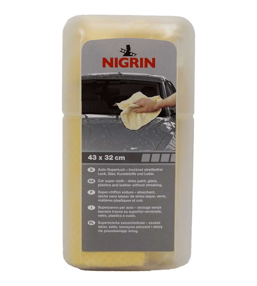Nigrin Panno Auto Super Assorbente 43x32 cm Bianco con Custodia