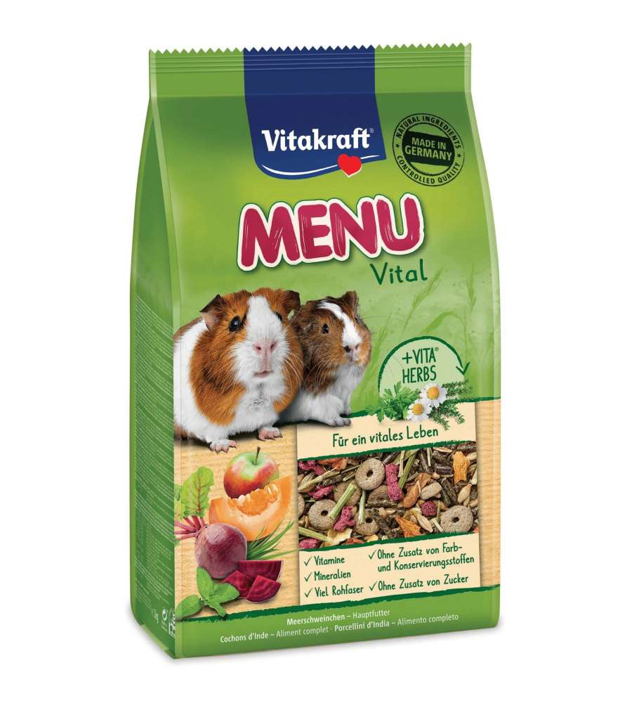 Vitakraft Menu Vital Porcellini d'India 1 kg - Alimento Completo Naturale
