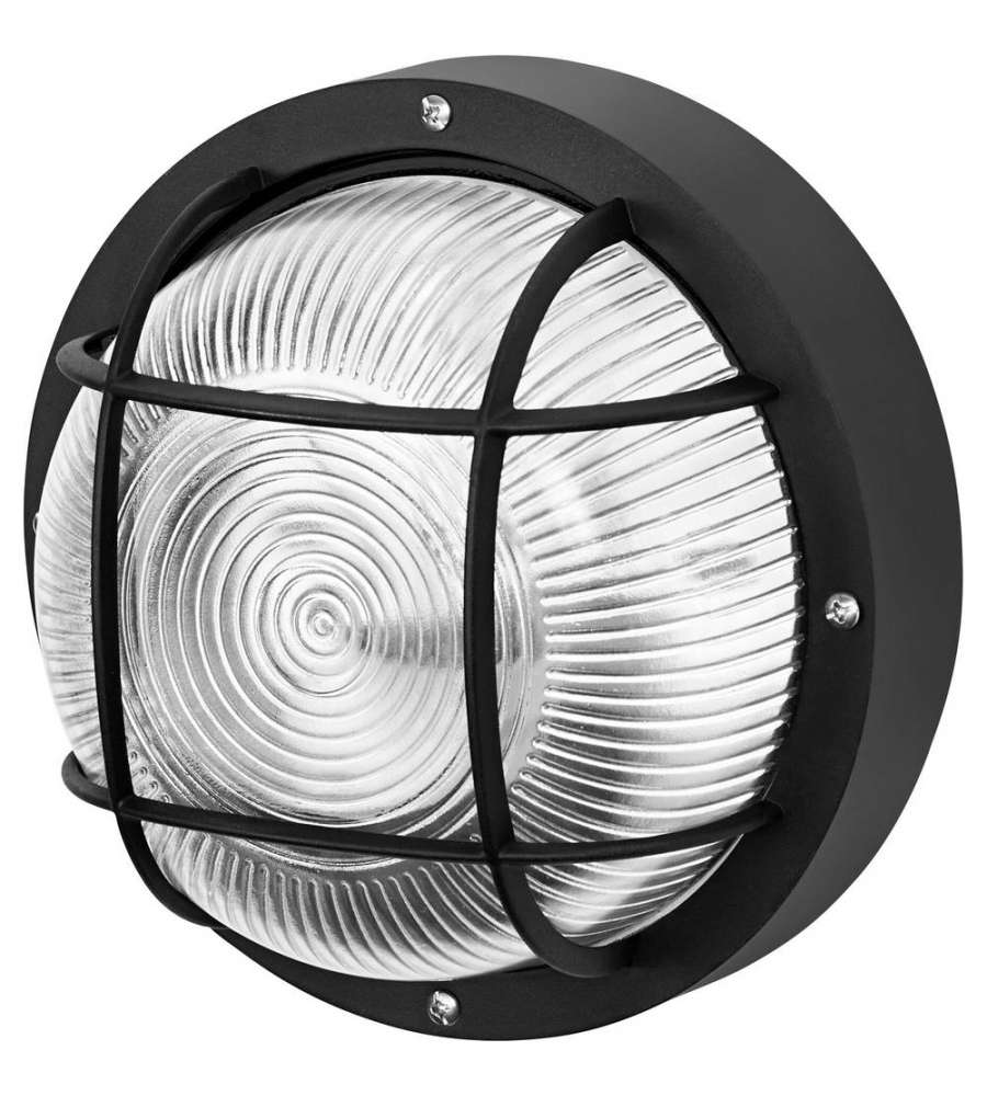 Ledvance Plafoniera Nera E27 IP44 Turtle Round 190 mm per Esterni