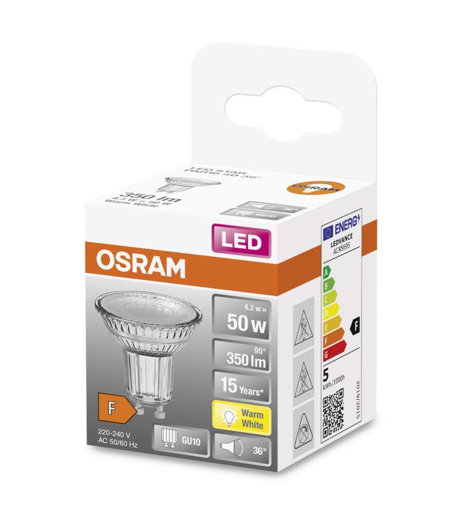 Lampadina LED Osram STAR PAR16 50 36° luce calda GU10