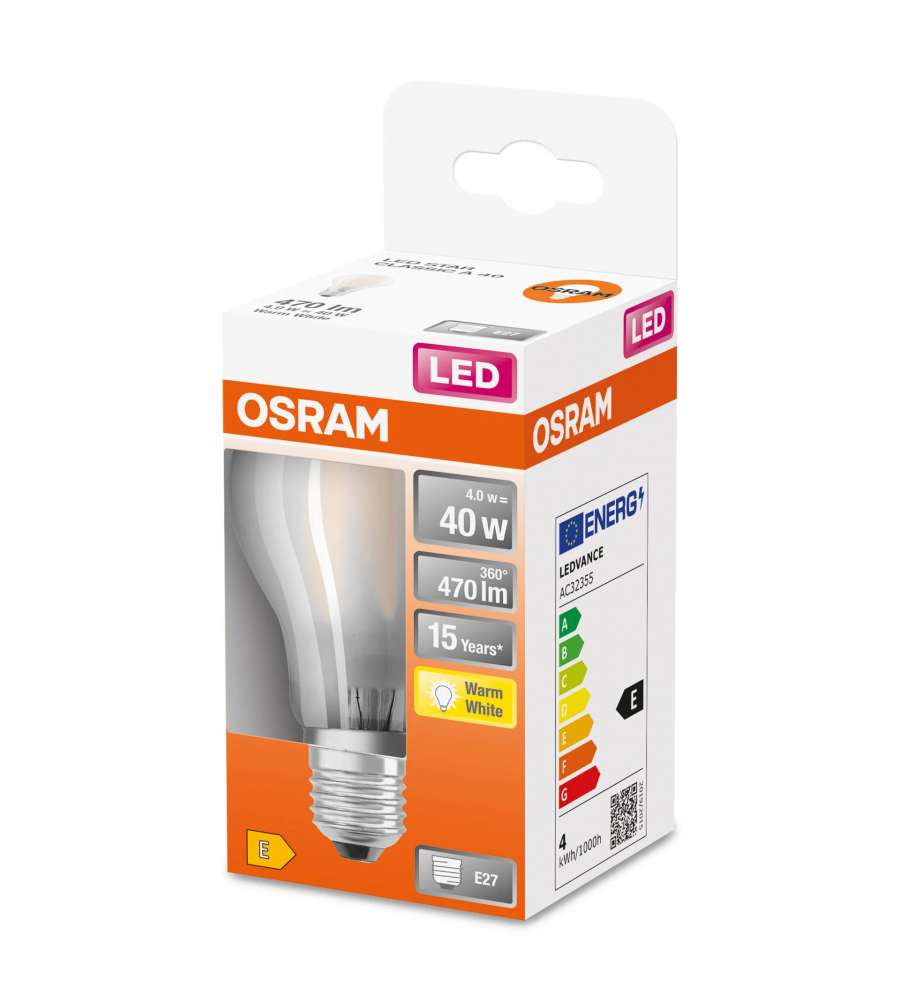 Lampadina LED Osram Star Classic A40 Filamento Luce Calda E27