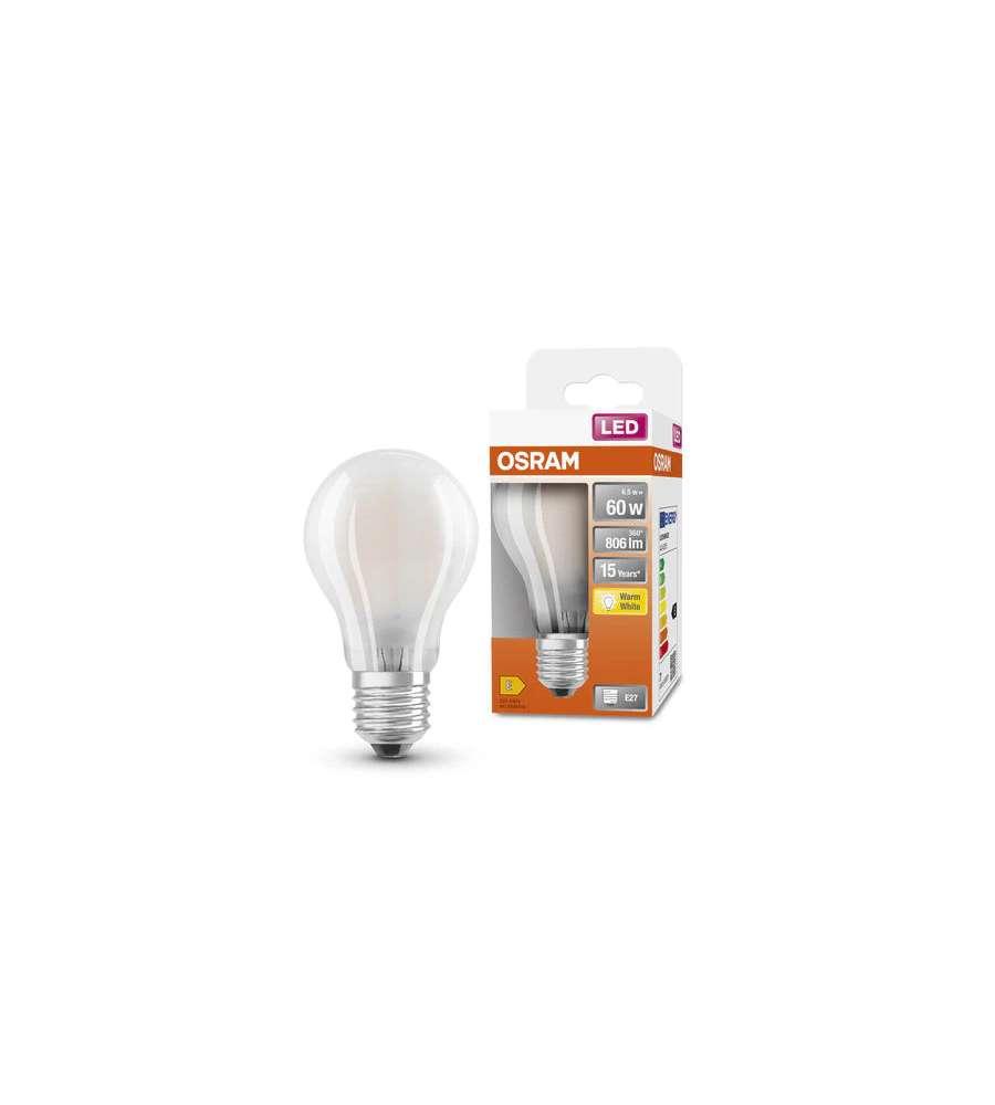 Lampadina LED Osram Star Classic A60 filamento Luce Calda E27