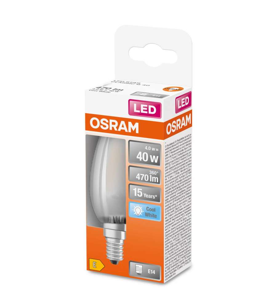 Lampadina LED Osram Star Classic B40 filamento Luce Naturale E14