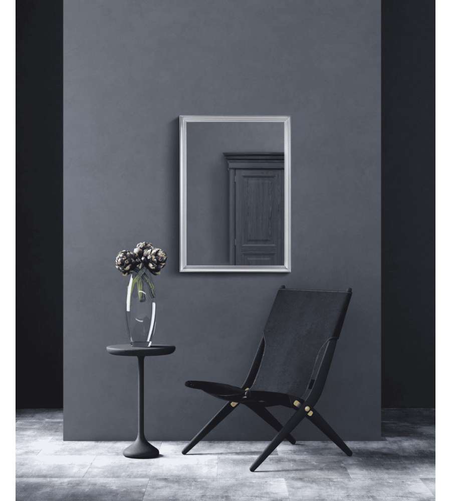KARINA Specchio plastica argento 50x70 cm montabile verticale/orizzontale
