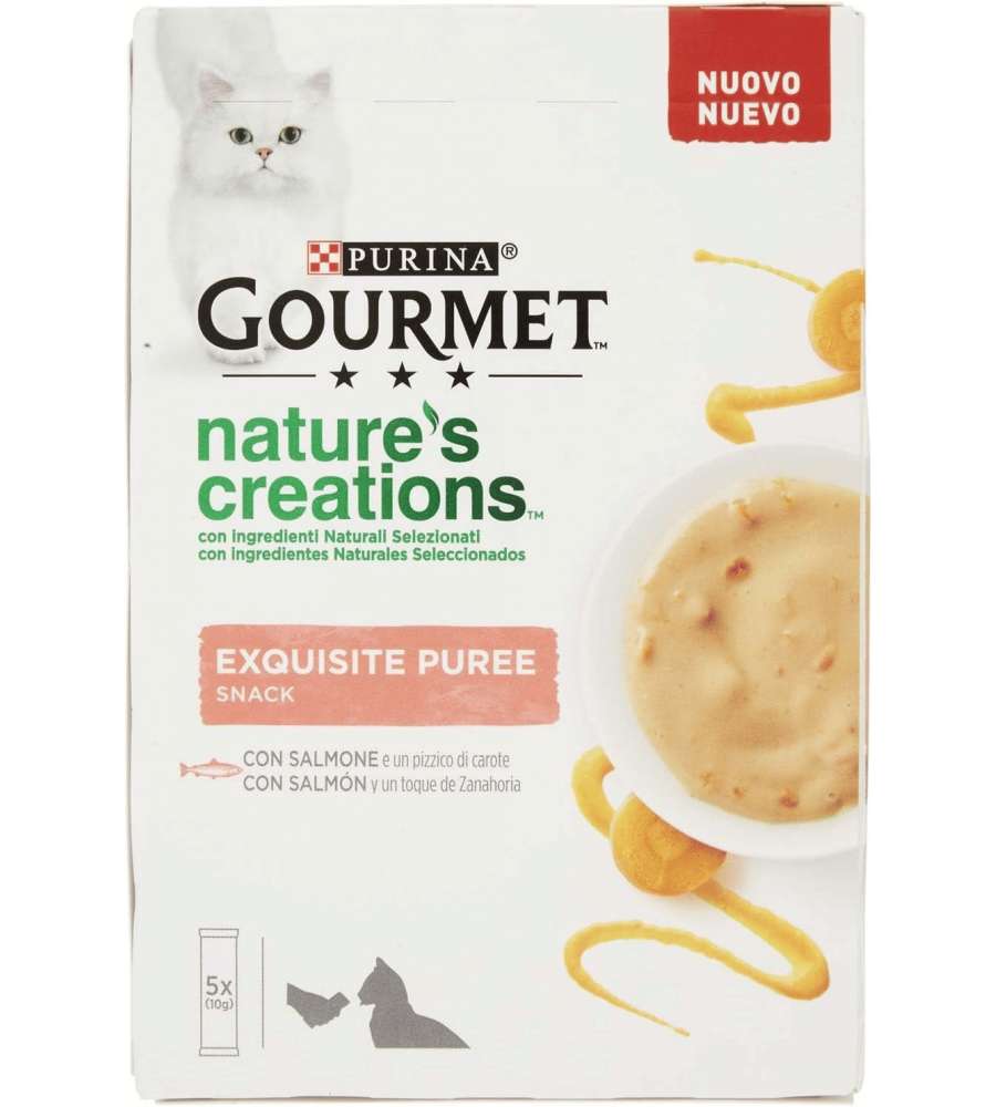 Purina Gourmet Puree Gatto Salmone e Carota 50g Snack Naturale