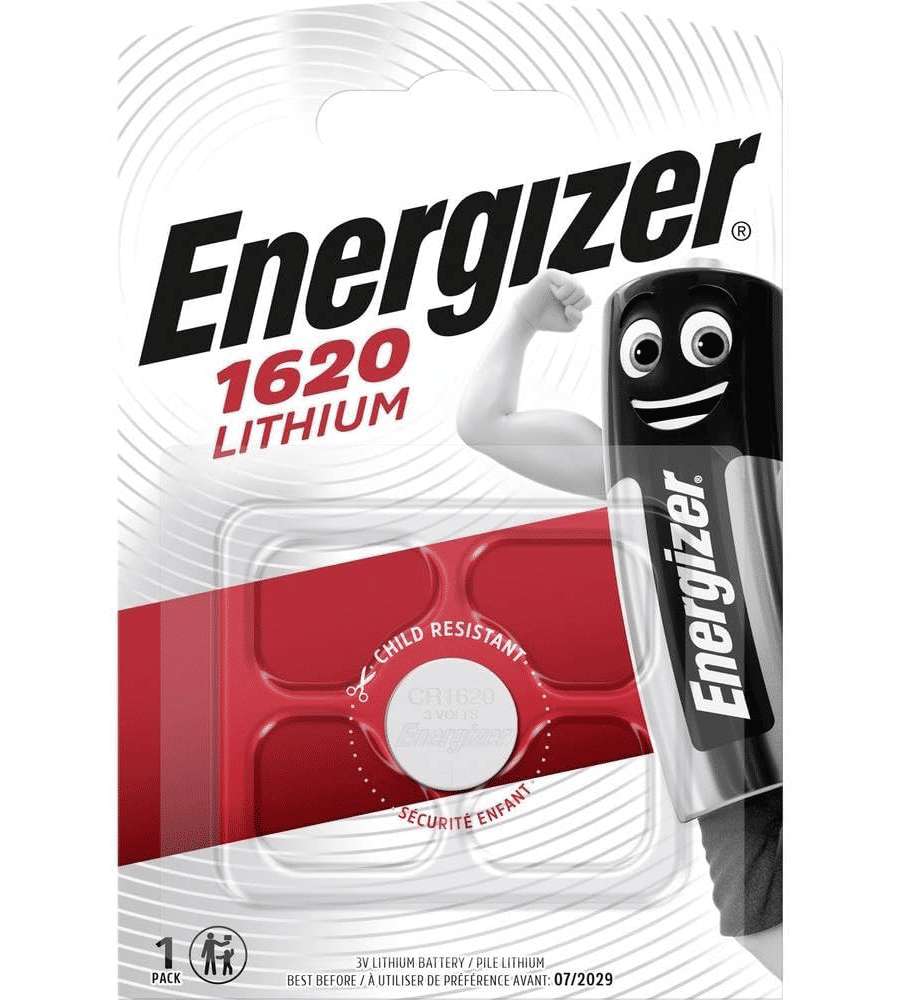 Energizer Pila a bottone CR1620 Argento 3V per Orologi e Telecomandi