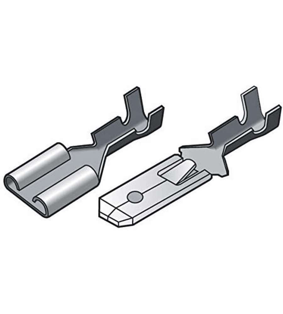 Lampa Kit 20 Terminali Capicorda Piatti Non Isolati 6,3x0,8 mm