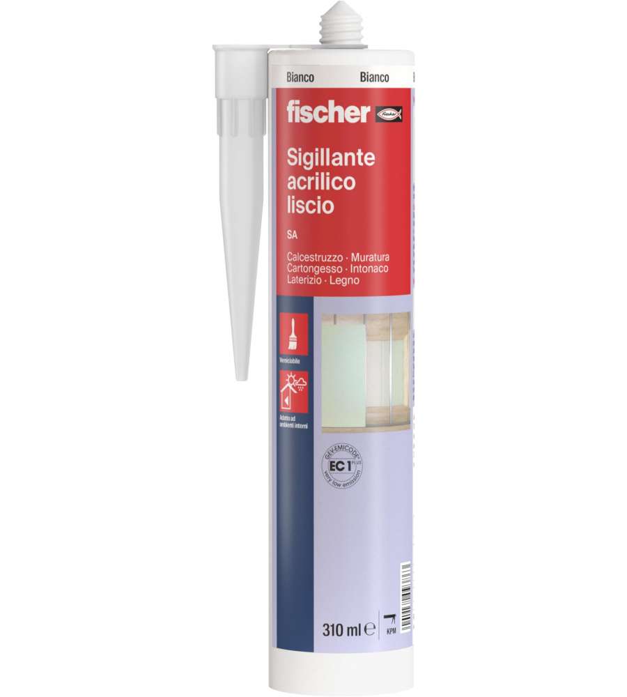 Fischer Sigillante Acrilico Liscio Verniciabile Bianco - 310 ml