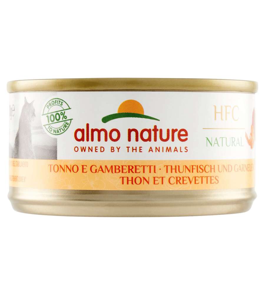 Almo Nature HFC Natural Tonno Gamberetti per Gatti 70g Alimento Umido