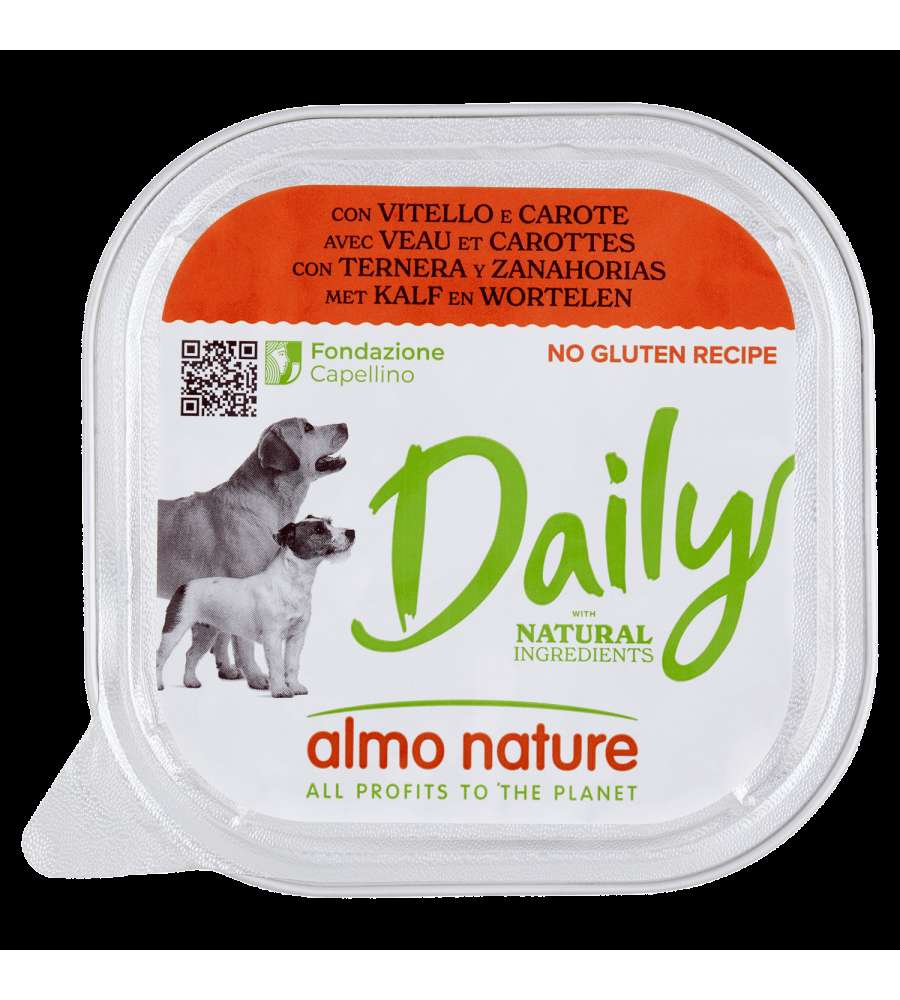 Almo Nature Alimento Umido per Cani Adulti Vitello e Carote 300 g