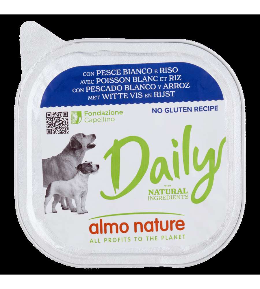 Almo Nature Pat� Cane Adulti con Pesce Bianco e Riso 300 g