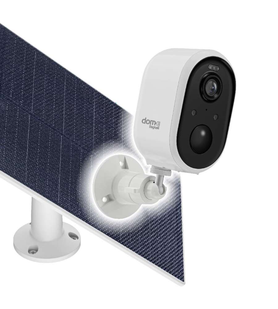 Beghelli Telecamera Outdoor Full HD con Pannello Solare Bianco - Sicurezza Esterni