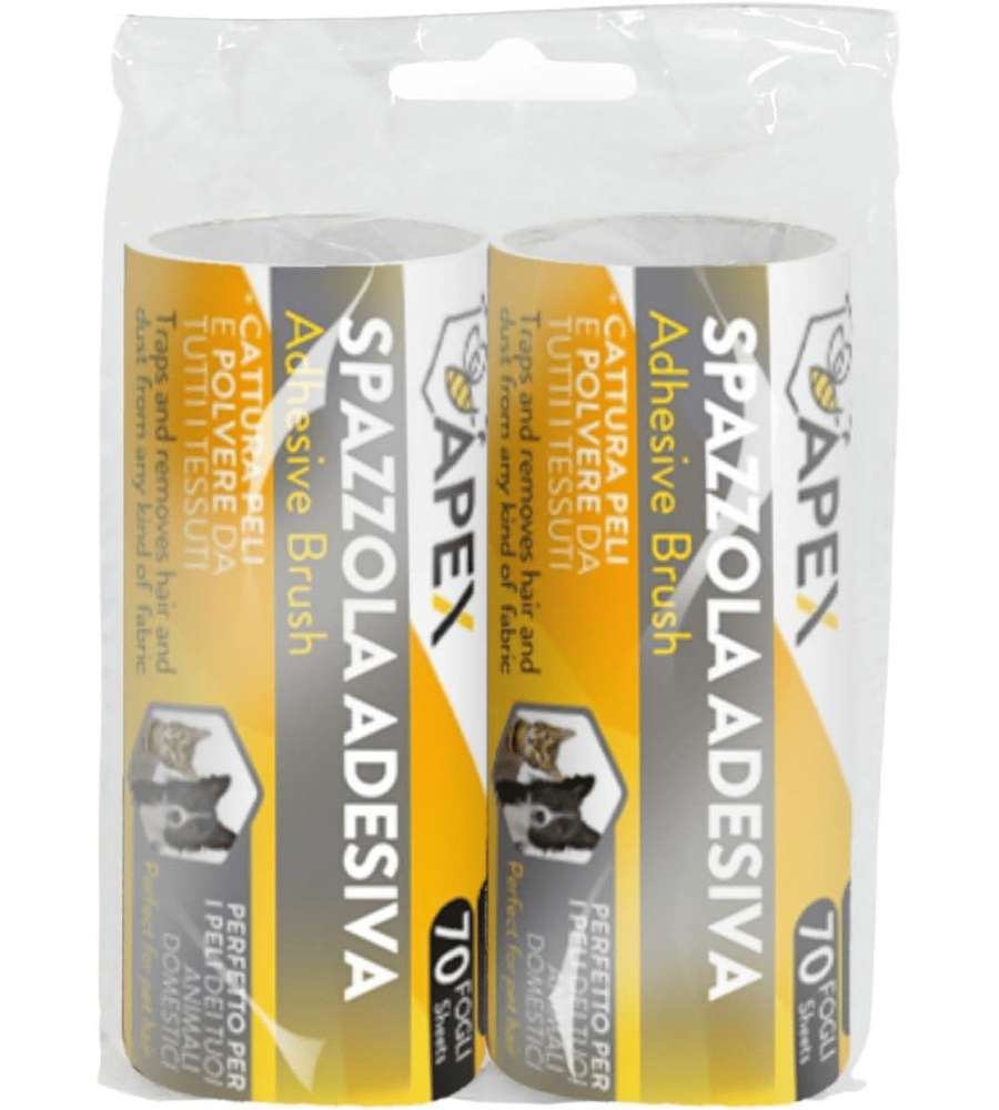 Apex Ricariche Nastro Adesivo Levapelucchi 2 Rotoli Multi-colore 70 Fogli