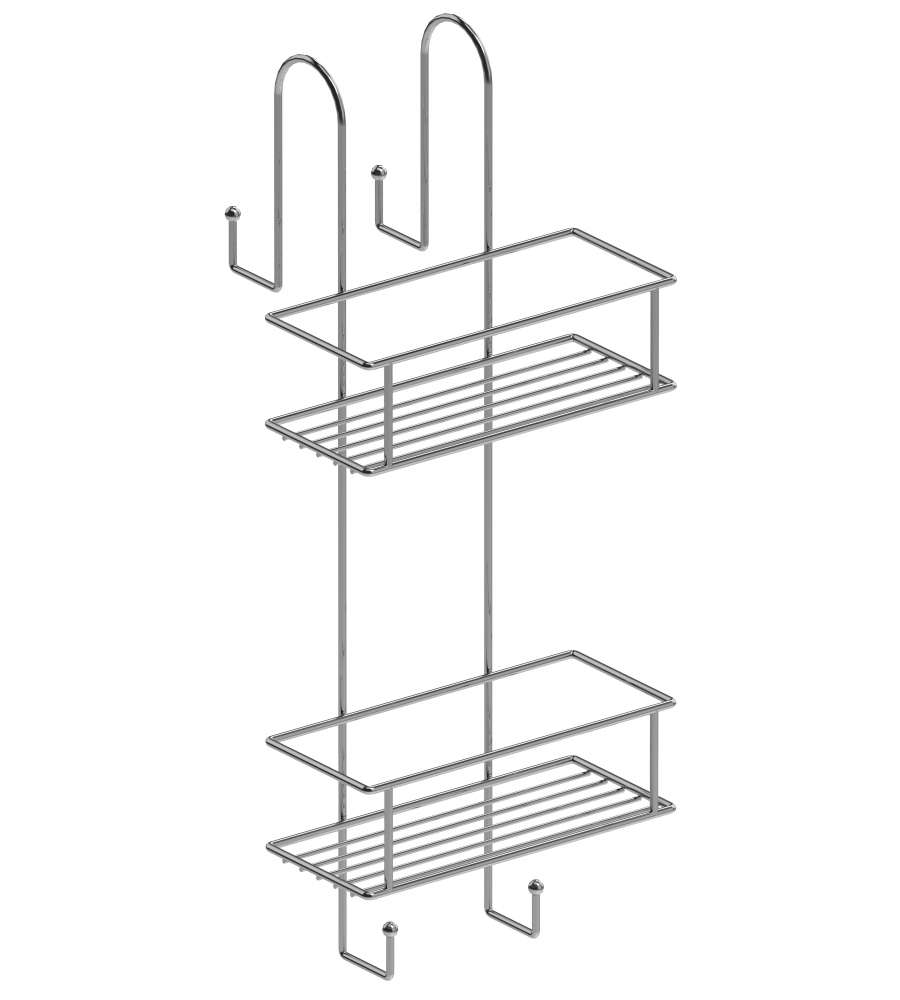 Contenitore da Appendere Doccia in Acciaio Cromato Spider - 54,5x22x21 cm