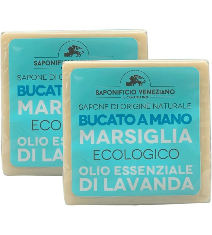 Sapone solido Marsiglia lavanda 300 g per bucato a mano - 2 confezioni