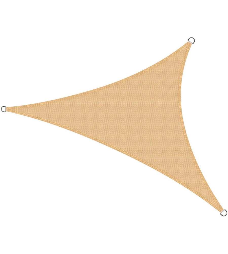 Verdelook Vela da Giardino Triangolare Beige 3,6x3,6x3,6m con Anelli