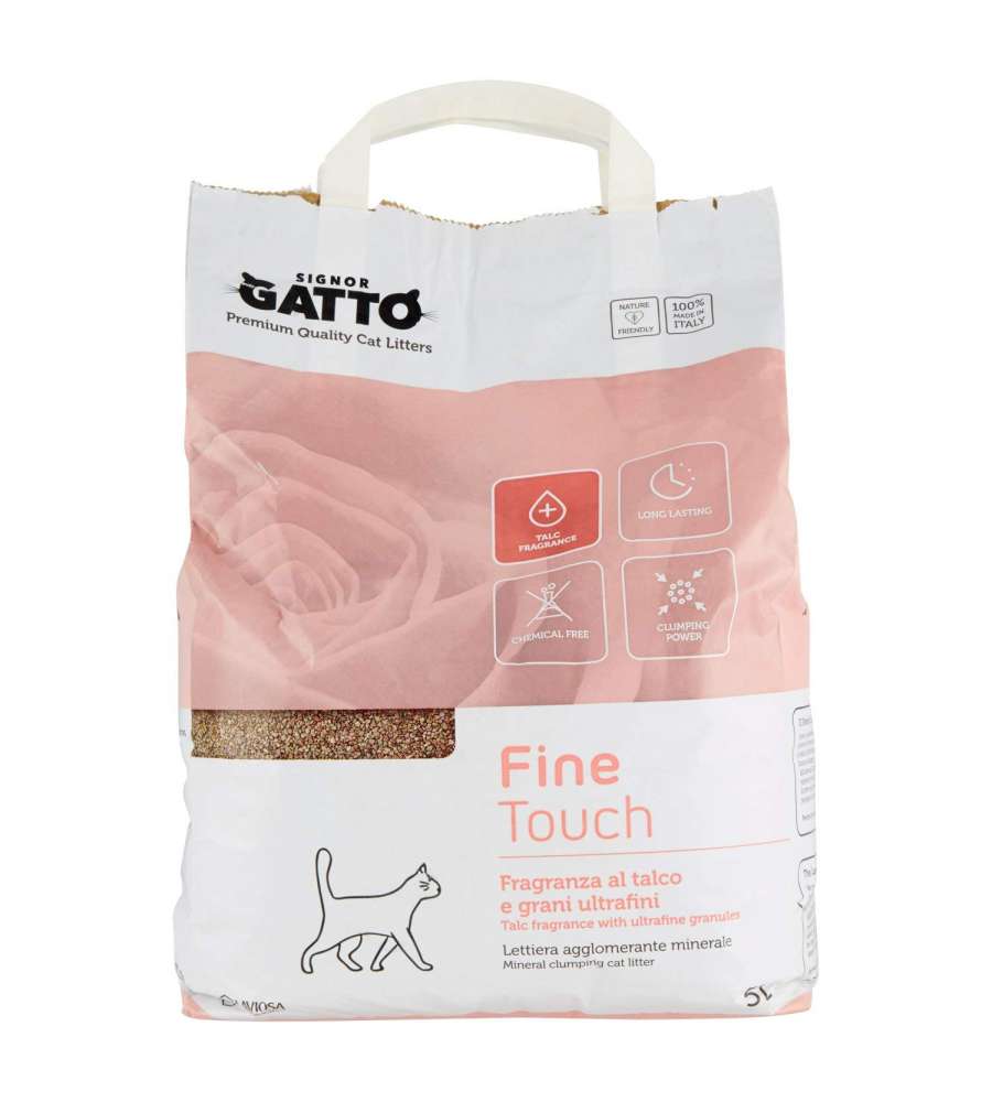 Signor Gatto Lettiera Fine Touch Talco 5lt Granulare per Gatti