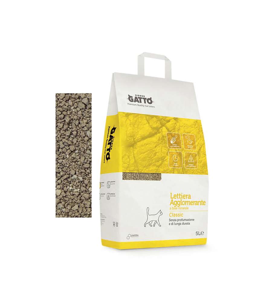 Signor Gatto Lettiera Igienica Classic 5lt in 100% Bentonite Marrone