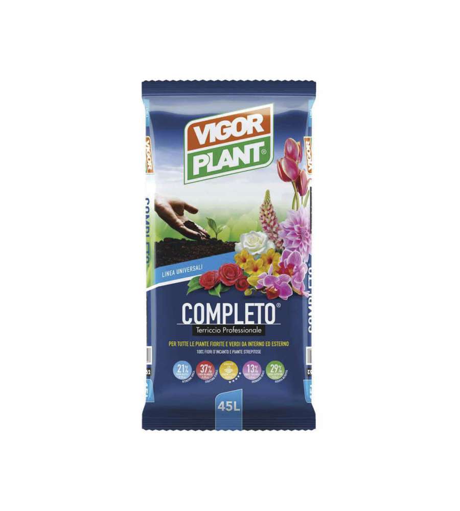 Vigorplant Terriccio Completo 45 LT - Substrato per Piante Verdi e Fiorite