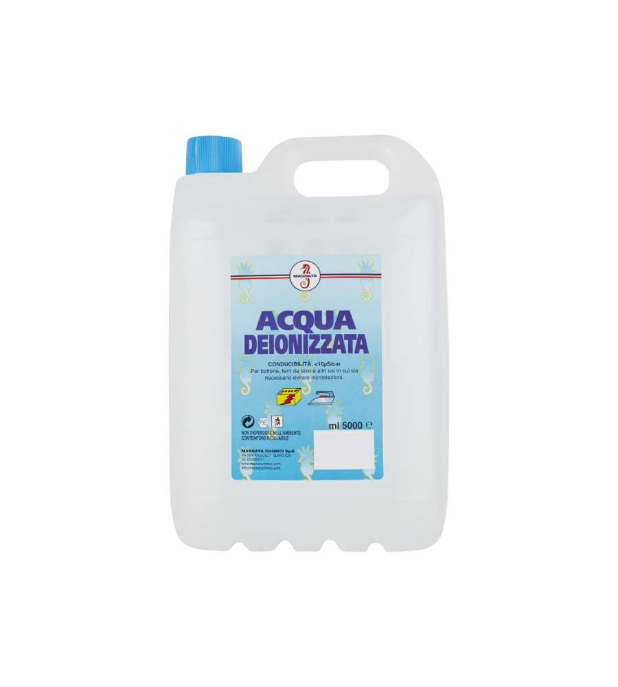 Masnata Acqua Deionizzata Trasparente 5000 ml per Batterie e Stiro