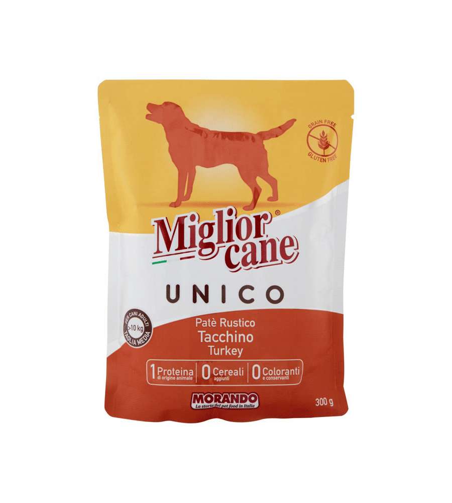 Miglior Cane Pat� Tacchino 300g - Alimento umido per cani - Wellness System