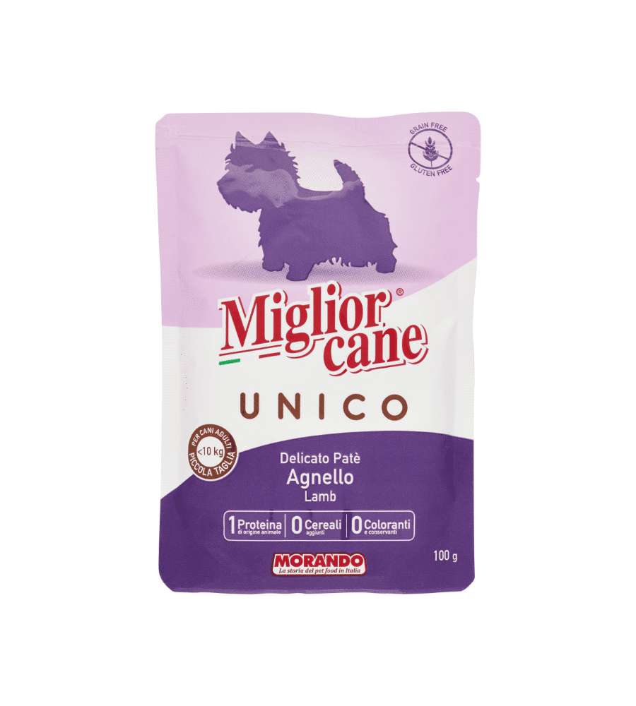 Miglior Cane Pat� Agnello 100 g - Alimento completo per cani - Confezione pratica