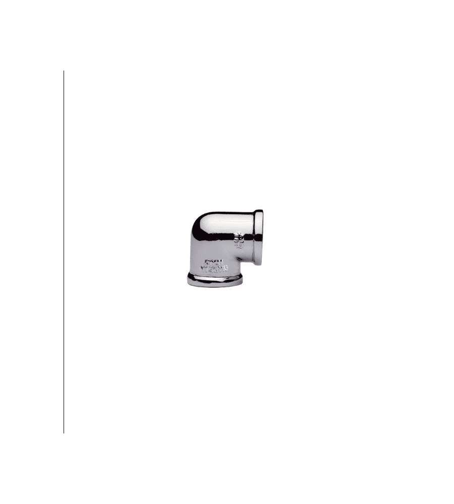 Idro-Bric Raccordo Gomito Femmina-Femmina 3/4 Ottone Cromato 90�