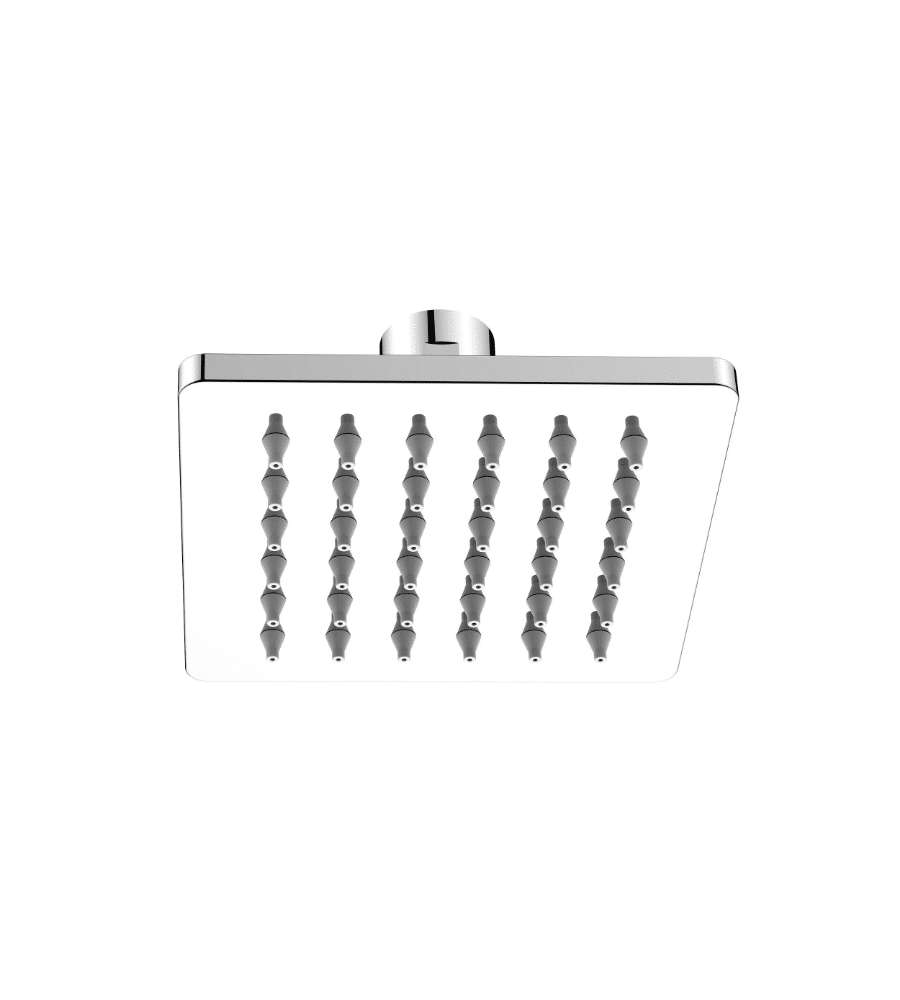 Idro Bric Soffione Doccia Atene Inox Cromato 10x10 cm Anticalcare