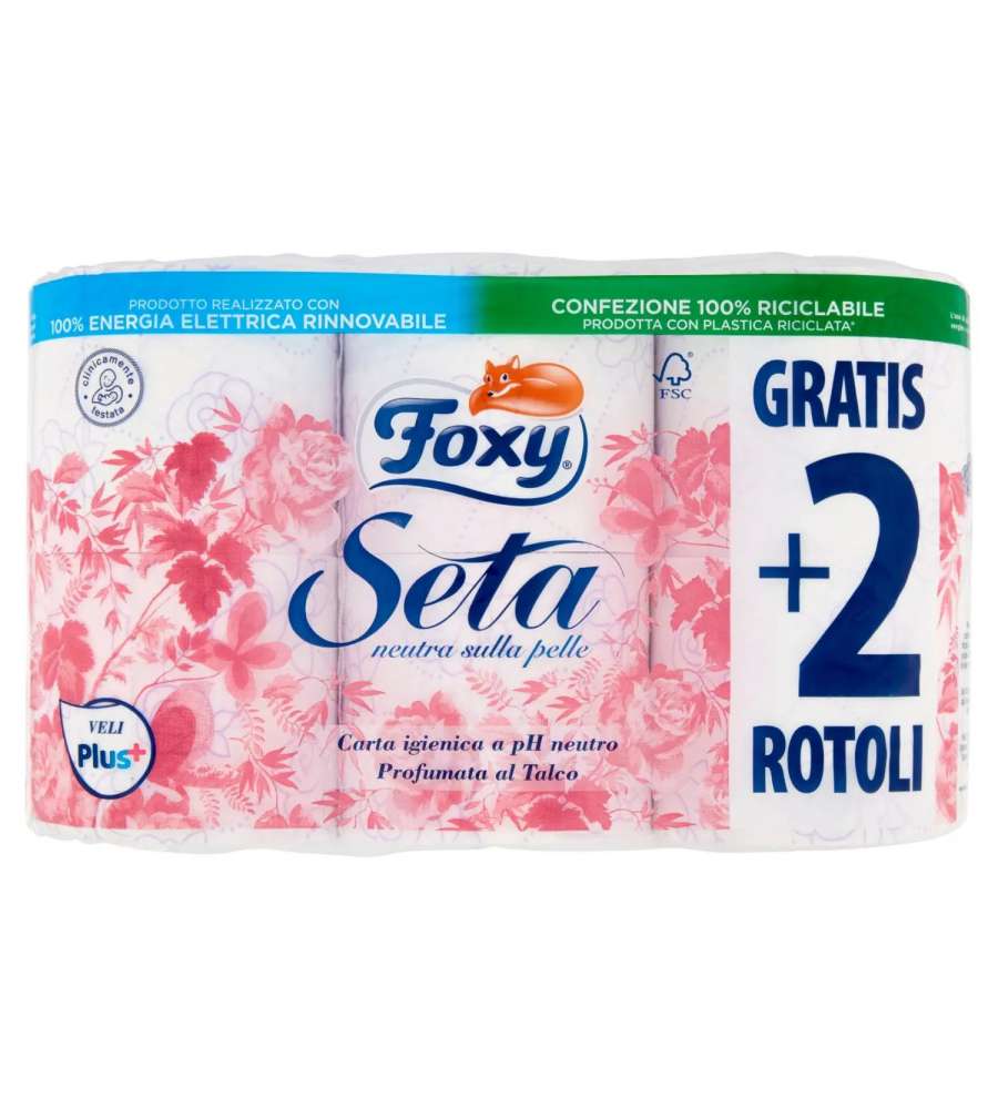 Foxy Seta Carta igienica 2 veli decorata 4+2 maxi rotoli