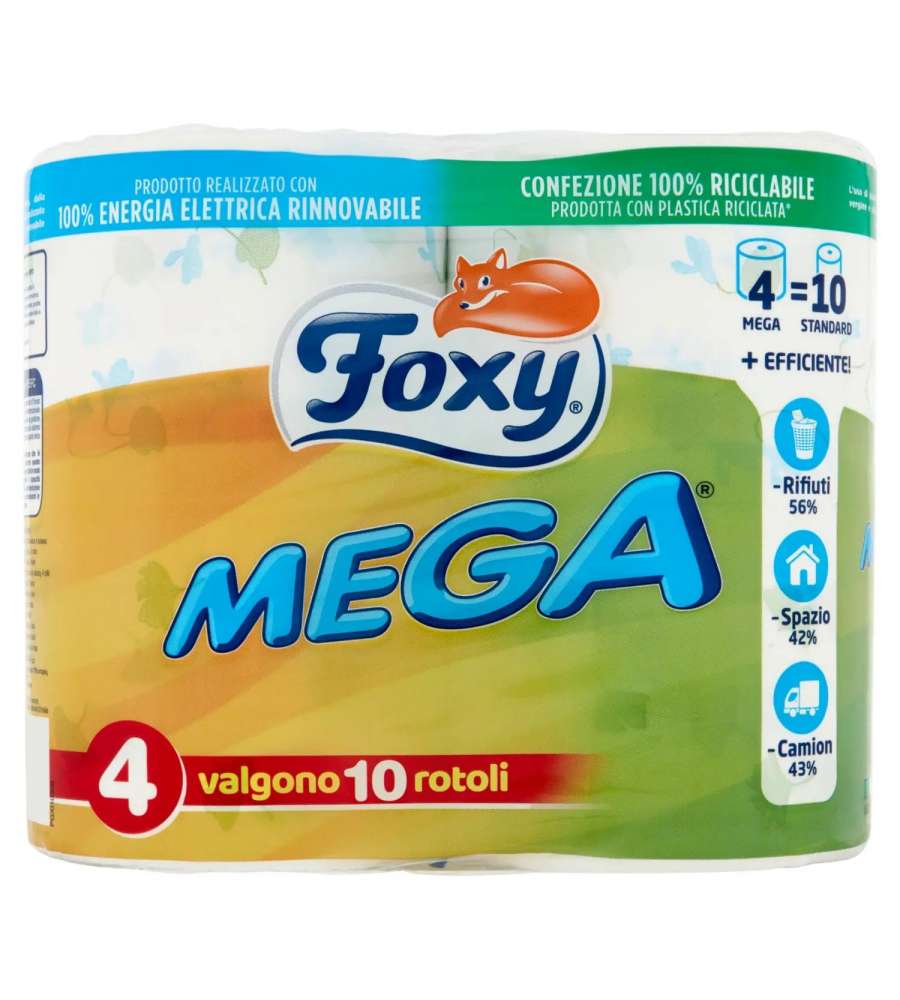 Foxy Mega Carta igienica 2 veli decorata 4 rotoloni