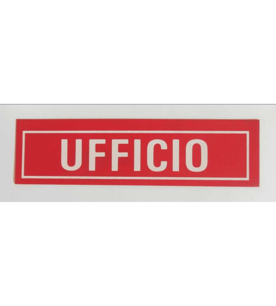 Rosh Cartello Ufficio n.1495 - Targhetta segnaletica adesiva rossa 4x15 cm