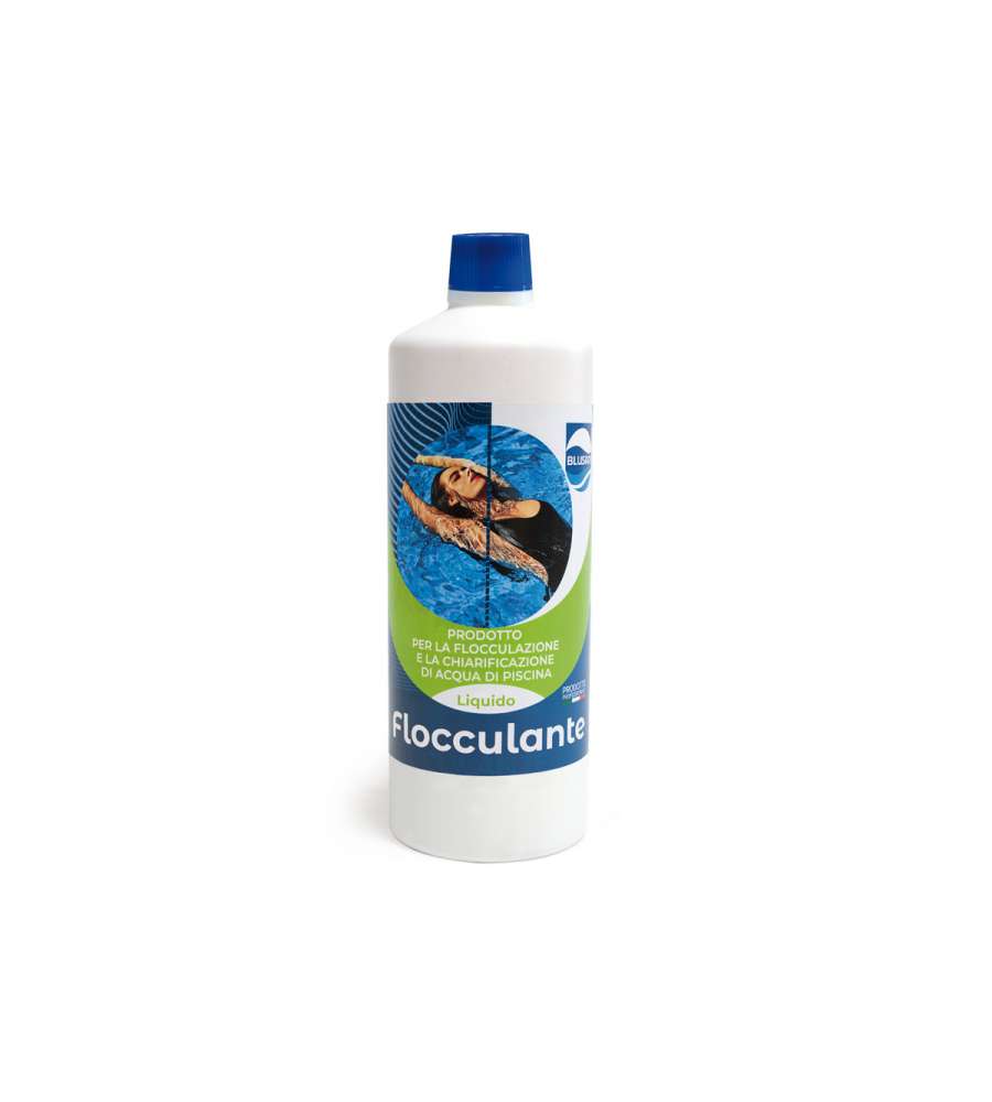 Blusan Flocculante Liquido 1L - Chiarificante Acqua Piscina - Rapida Dissoluzione