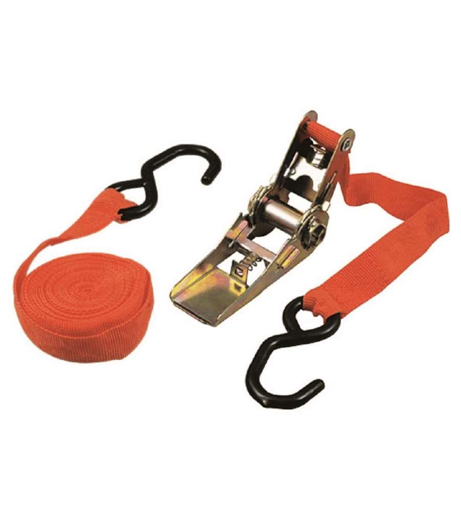 Vigor Cinghie Doppie 4,5m con Ganci e Cricchetto Tenditore Arancio