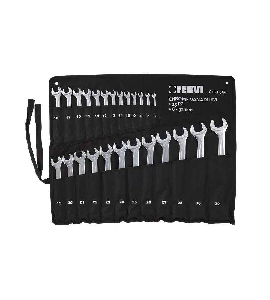 Fervi Set Chiavi Combinati 25pz Chrome Vanadio 6-32mm Argento