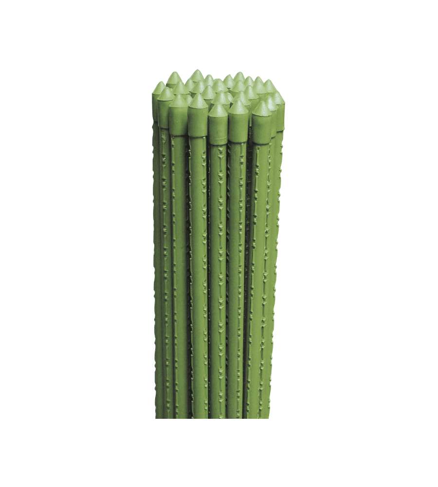 Verdemax Tutore Piante Acciaio Plastificato Verde Effetto Bamboo 210cm