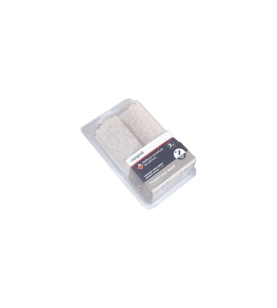 Nespoli Ricarica Minirullo Pittura Legno 11 cm Teflon - 2 Pezzi
