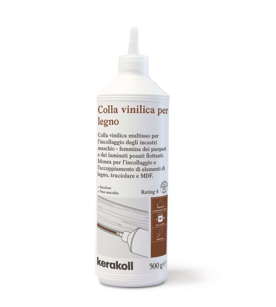 Kerakoll Colla Vinilica per Legno 500g - Adesivo Bianco per Parquet e Laminati