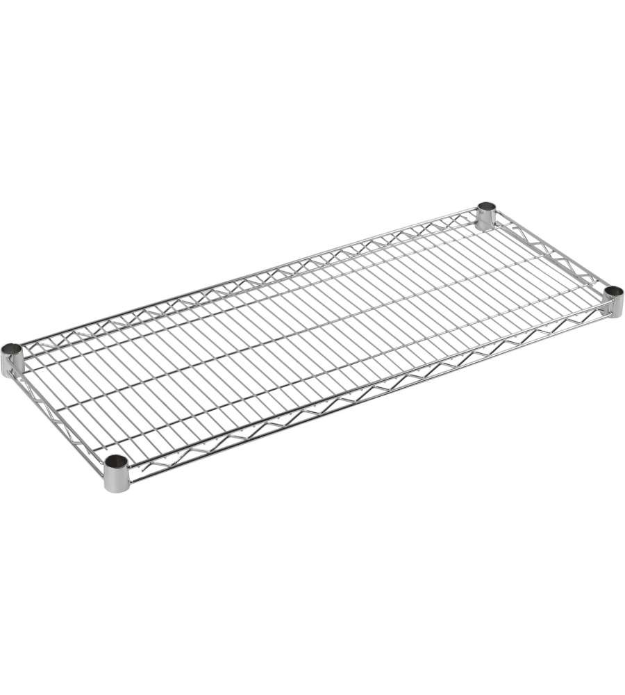 Archimede Ripiano in Filo d'Acciaio Cromato 46 x 46 x 4 cm - Grigio